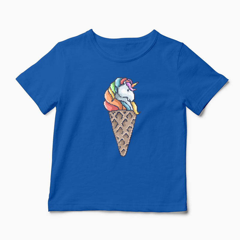 Tricou Con de Unicorn - Copii-Albastru Regal